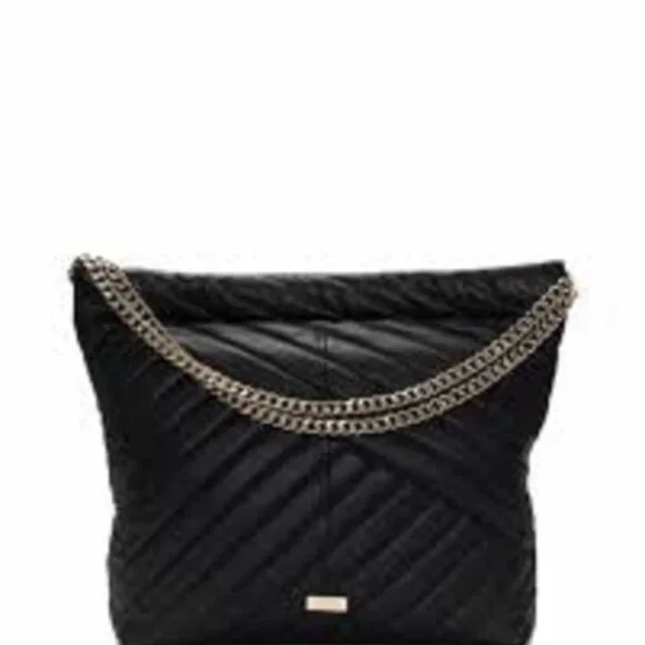 Vince Camuto Pehri Large Quilted Black Leather Hobo Shoulder Bag-24 HR SALE - Picture 6 of 6